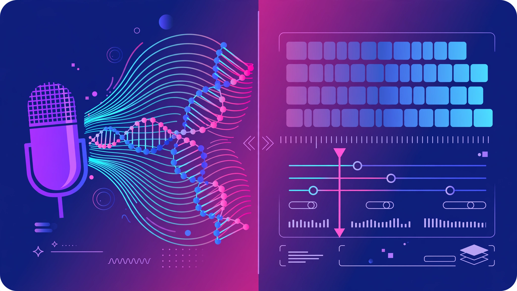 ElevenLabs vs Murf AI comparison – editorial illustration of two AI voice generators side by side