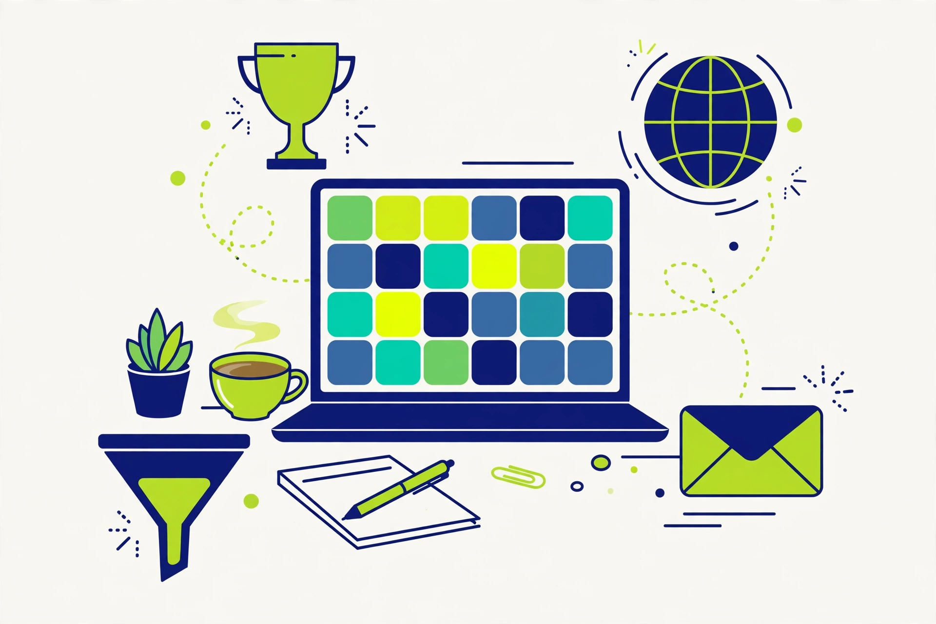 ProfitMaps AI features – visual scan reports and AI website builder illustration