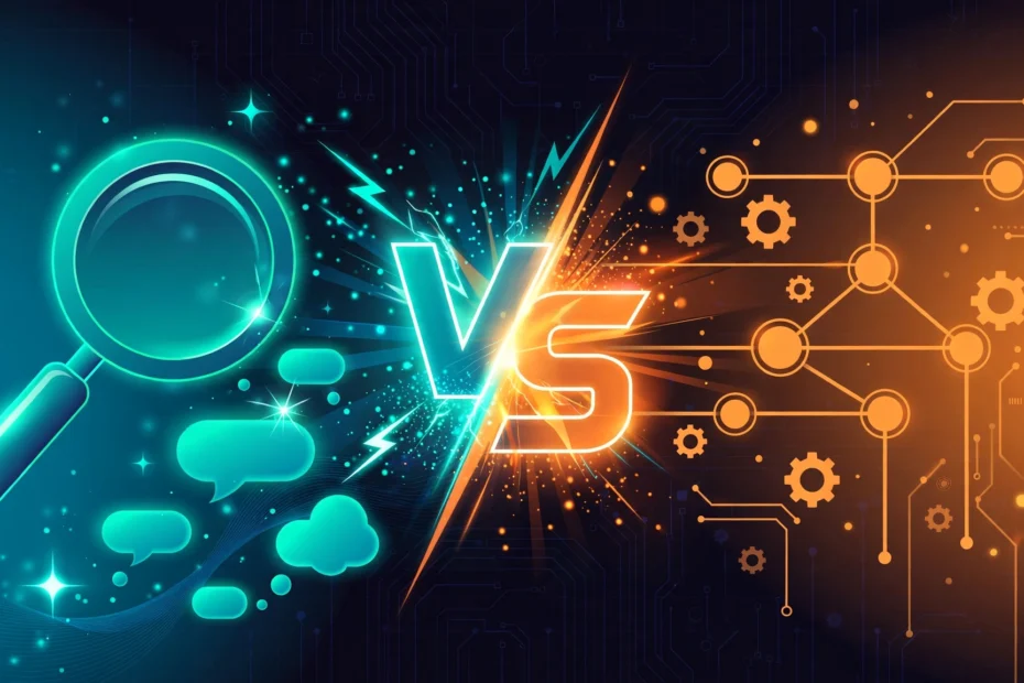 Writesonic vs Copy.ai comparison 2026 – editorial illustration of two AI writing platforms side by side